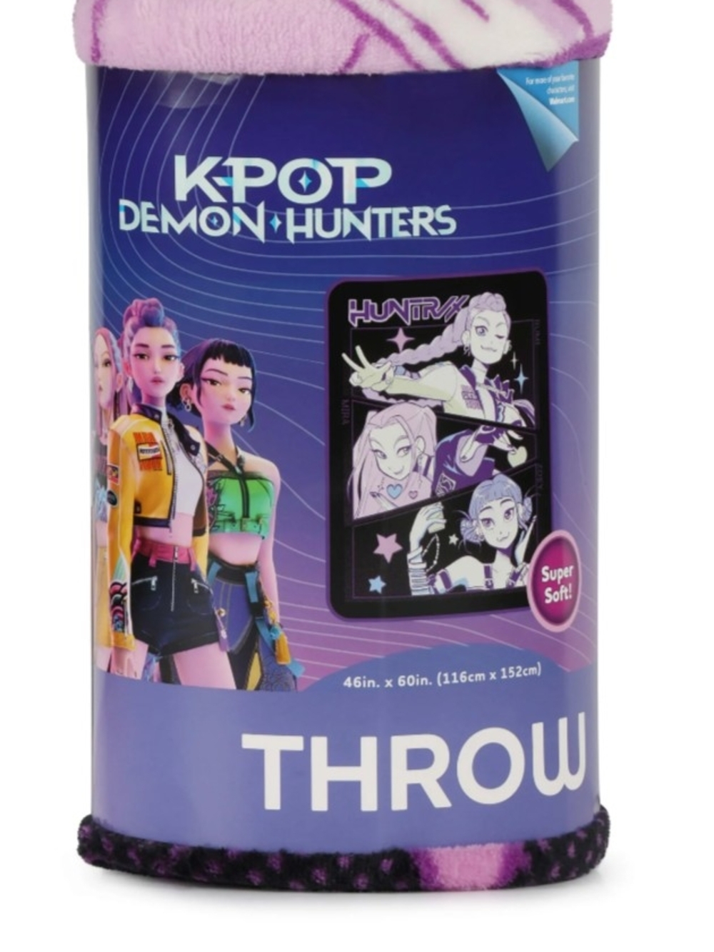 Kpop Demon Hunters Throw Blanket 46”x 60” Girls Huntrix Plush Soft NWT NEW